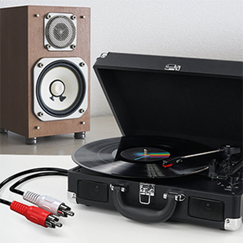 Vinyl Record Player, Bluetooth Turntable 3-Speed Suitcase with Built-In Speakers